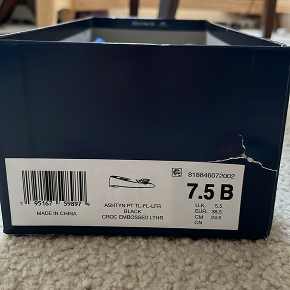 Black leather polo Ralph Lauren pointed toe flats - Picture 3 of 5